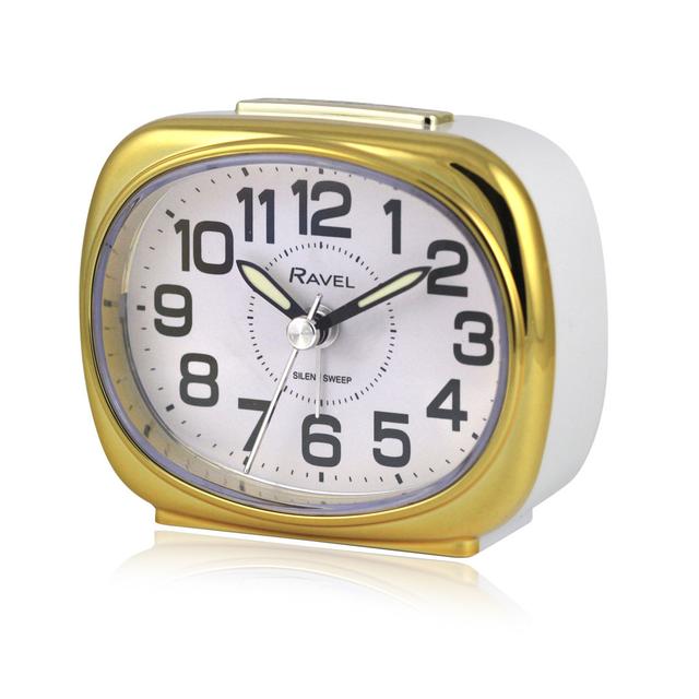 Small Pillow Shaped Beep Alarm Clock Ravel Colour: White/Gold on Productcaster.