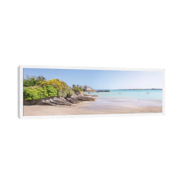 Saint Jacut De La Mer Chatelet Beach Panoramic 1PC6 Highland Dunes Format: White Framed, Size: 50.8cm H x 152.4cm W on Productcaster.