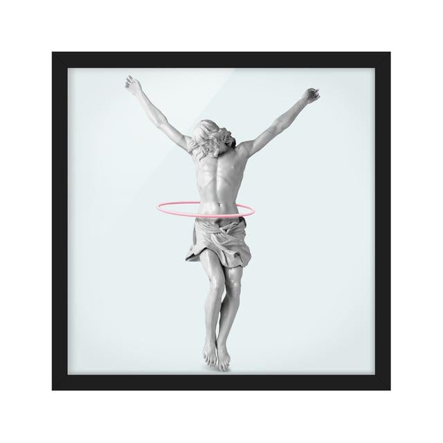 Jesus with Hula Hoop by Jonas Loose - Picture Frame Photograph Astoria Grand Frame Option: Black Framed, Size: 30cm H x 30cm W x 2cm D on Productcaster.