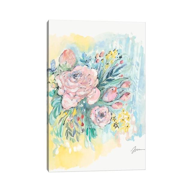 Flowers for Ruby by Jessica Mingo - Wrapped Canvas Painting ClassicLiving Size: 66.04cm H x 45.72cm W x 1.91cm D on Productcaster.