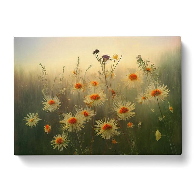 Joyous Wildflowers Floral - Wrapped Canvas Graphic Art Marlow Home Co. Size: 35cm H x 50cm W x 3cm D on Productcaster.