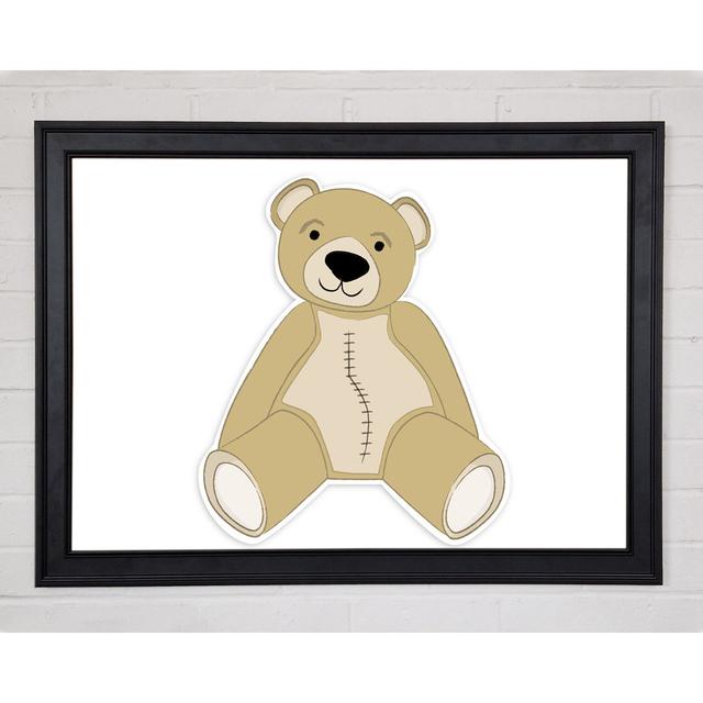 Stitched Up Teddy White Framed Print Rosalind Wheeler Size: 42cm H x 59.7cm W on Productcaster.