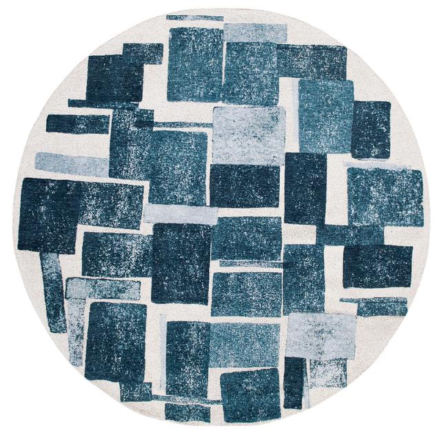 Flatweave Dark Blue/White Rug Louis de Poortere Rug Size: Round 140cm on Productcaster.