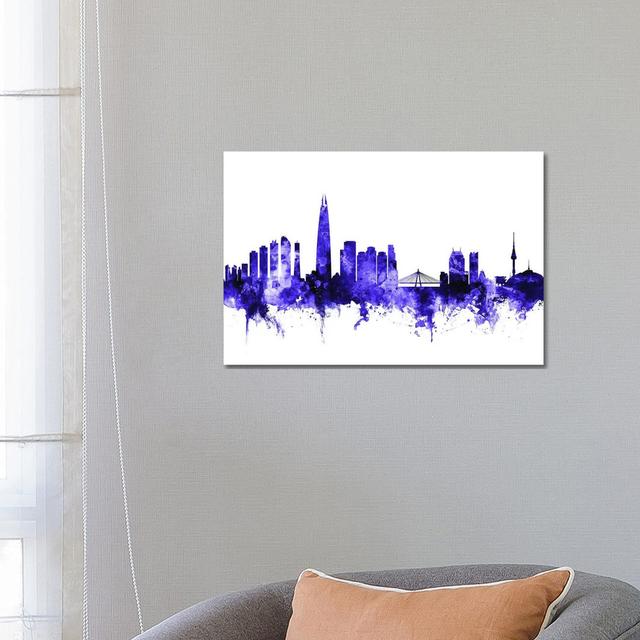 Seoul, South Korea Skyline by Michael Tompsett - Wrapped Canvas Gallery-Wrapped Canvas Giclée Ebern Designs Size: 45.72cm H x 66.04cm W on Productcaster.