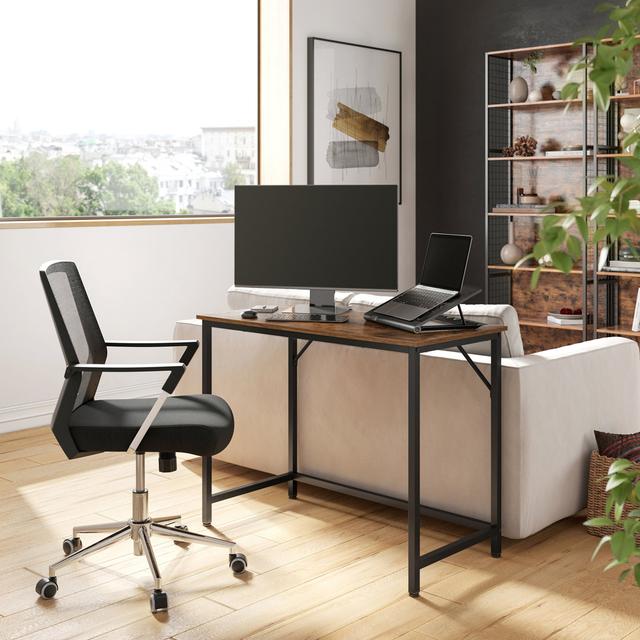 Jana Desk Trent Austin Design Size: 76cm H x 100cm W x 50cm D, Colour: Rustic Brown/Black on Productcaster.