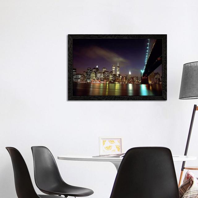 Downtown New York - Floater Frame Print on Canvas Ebern Designs Size: 45.72cm H x 66.04cm W x 3.81cm D, Frame Option: Black Framed on Productcaster.