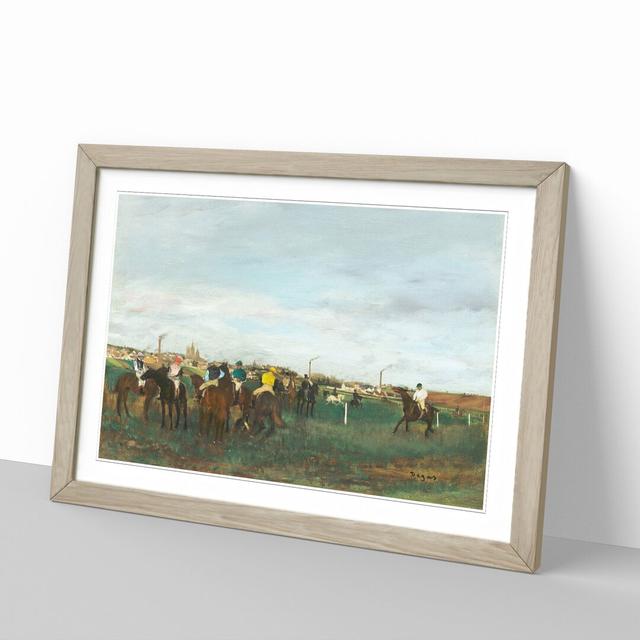 The Horse Races by Edgar Degas - Picture Frame Painting East Urban Home Size: 27cm H x 36cm W x 2cm D, Frame Option: Oak on Productcaster.