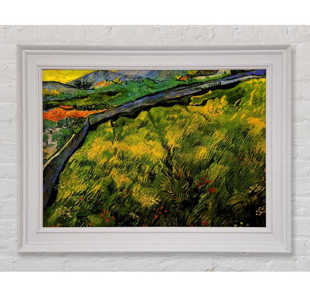 Van Gogh Field Of Spring Wheat At Sunrise Framed Print Rosalind Wheeler Size: 29.7cm H x 42cm W x 8cm D, Format: Gold/Black Framed Paper on Productcaster.