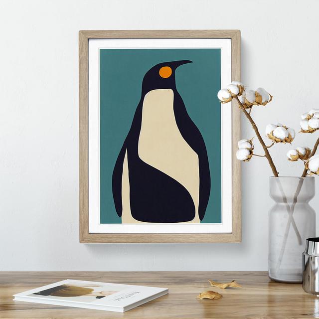 XV1022-3483X Penguin In Abstract No.3 - Print Metro Lane Matte Colour: White, Size: 34cm H x 25cm W, Format: Oak Framed Paper on Productcaster.