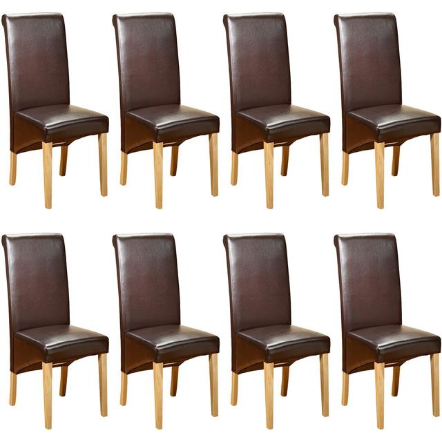 Janes Upholstered Dining Chair (Set of 8) Marlow Home Co. Upholstery Colour: Brown on Productcaster.