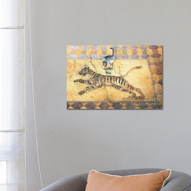 Cat with Lizard and Tiger by Ivory Cats - Wrapped Canvas Graphic Art Latitude Vive Size: 45.72cm H x 66.04cm W x 1.91cm D on Productcaster.