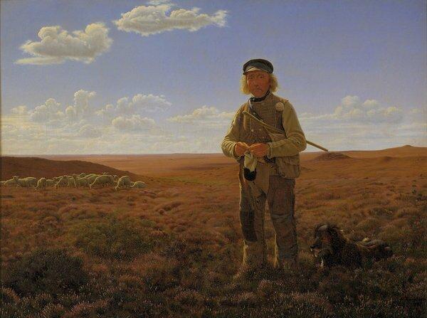 A Jutland Shepherd on the Moors, 1855 by Frederik Vermehren Art Print East Urban Home Size: Small, Format: Paper on Productcaster.