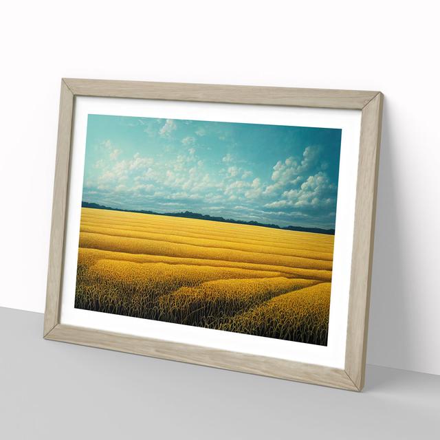 Picturesque Wheat Field - Picture Frame Graphic Art Marlow Home Co. Size: 34cm H x 46cm W x 2cm D, Format: Oak Framed on Productcaster.