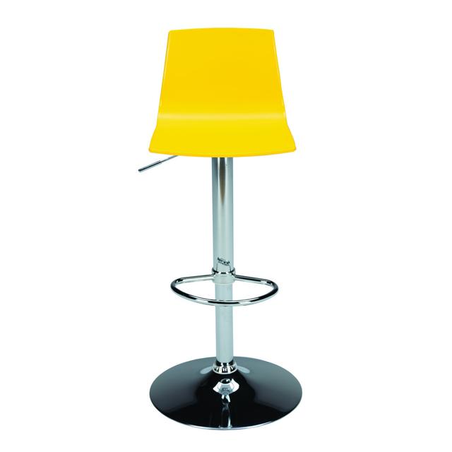 Imola Height Adjustable Swivel Bar Stool GRANDSOLEIL Seat Colour: Yellow on Productcaster.