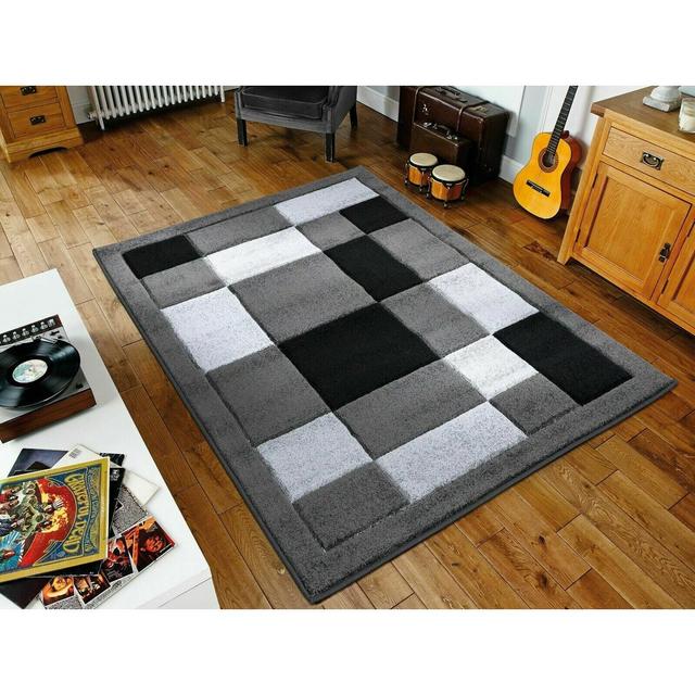 Awshin Tufted Black/Grey Rug 17 Stories Rug Size: Rectangle 200 x 290cm on Productcaster.