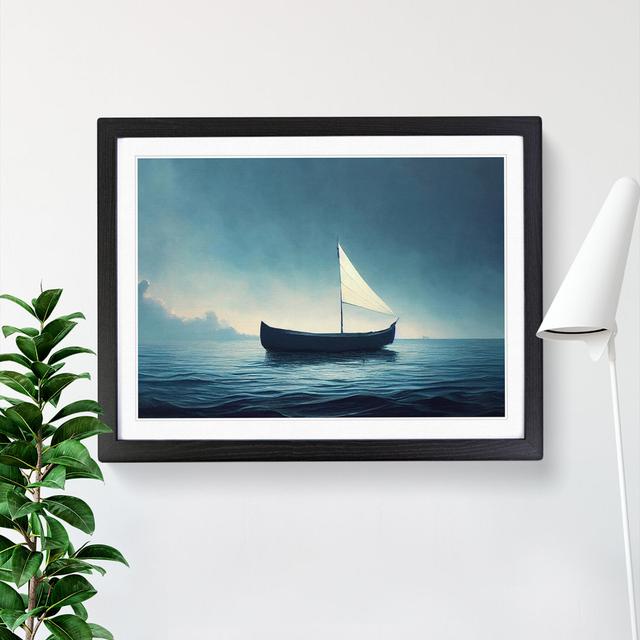 Solo Sailing Boat Vol.2 - Picture Frame Graphic Art Breakwater Bay Frame Colour: Black, Size: 25cm H x 34cm W x 2cm D on Productcaster.