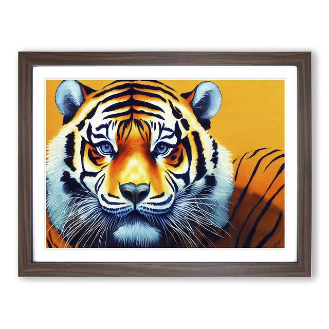 Tiger Portrait Vol.3 - Picture Frame Graphic Art Latitude Vive Frame Colour: Walnut, Size: 46cm H x 64cm W x 2cm D on Productcaster.