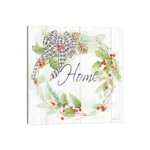 Holiday Gingham Wreath I by Cynthia Coulter - Wrapped Canvas Graphic Art Brambly Cottage on Productcaster.