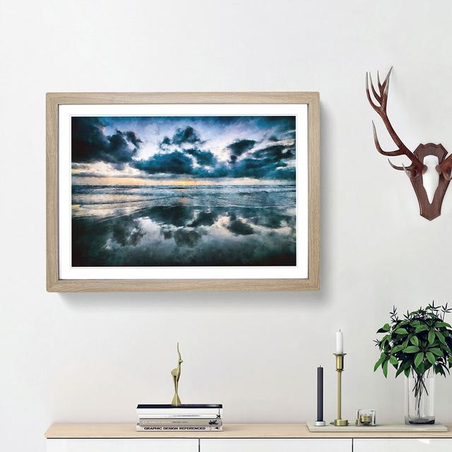 Ocean Reflections in Italy - Picture Frame Graphic Art Print East Urban Home Size: 33cm H x 45cm W x 2cm D, Frame Option: Oak Framed on Productcaster.