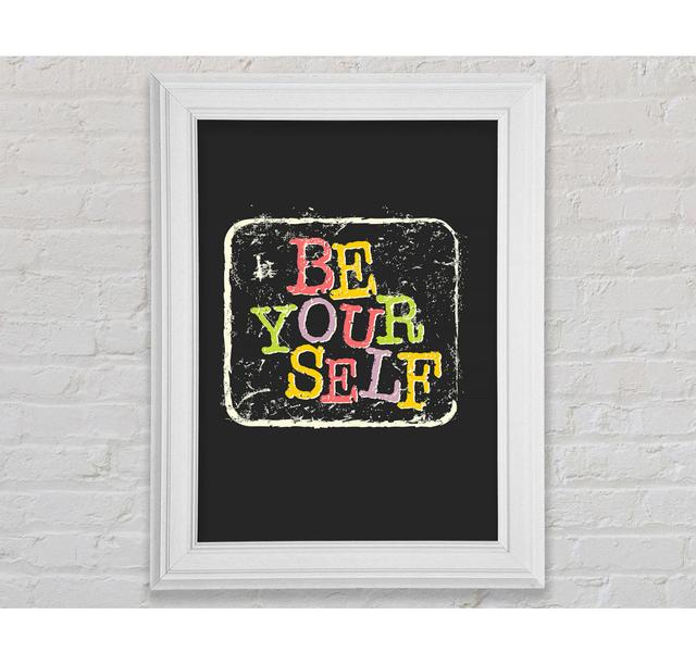 Be Yourself 2 Happy Larry Format: Natural Framed Paper, Size: 59.7cm H x 42cm W x 8cm D on Productcaster.