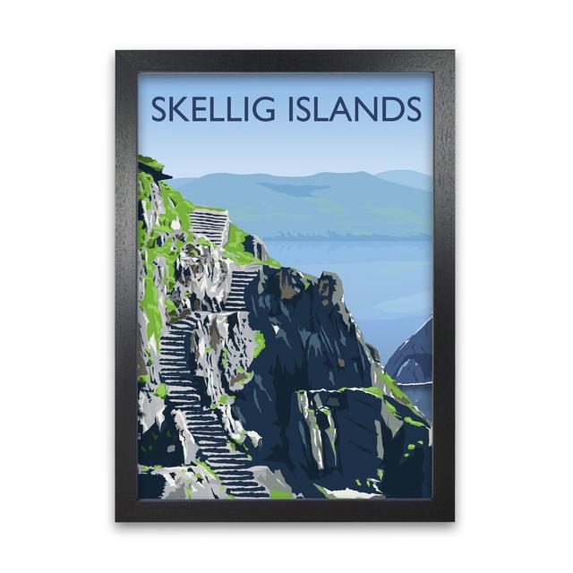 Skellig Islands by Richard O'Neill - Print 17 Stories Size: 84.1cm H x 59.4cm W x 3cm D, Format: Black Framed on Productcaster.