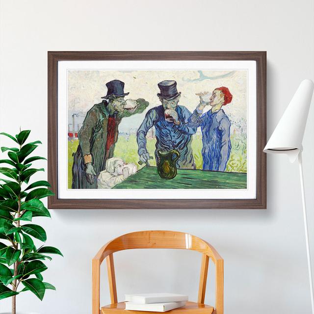 The Drinkers After Daumier by Vincent Van Gogh - Picture Frame Painting East Urban Home Size: 36cm H x 48cm W x 2cm D, Frame Option: Walnut on Productcaster.