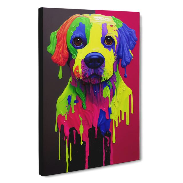 XC1022-1838X Dog Paint Drip No.5 Abstract - Wrapped Canvas Graphic Art 17 Stories Size: 76cm H x 50cm W x 3cm D on Productcaster.