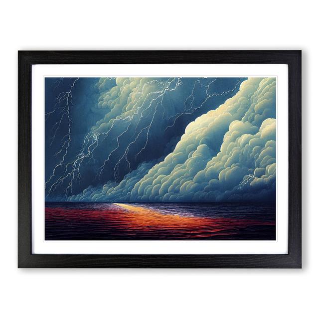 Eccentric Thunderstorm - Picture Frame Graphic Art 17 Stories Size: 46cm H x 64cm W x 2cm D, Frame Colour: Black Frame on Productcaster.