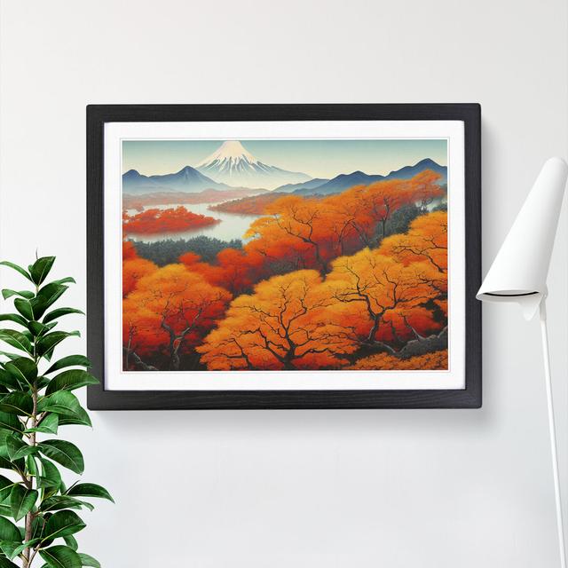 Autumn Japanese Mountain - Single Picture Frame Print Alpen Home Size: 46cm H x 64cm W x 2cm D, Frame Colour: Black Framed on Productcaster.