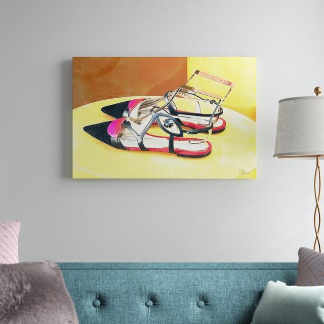 Fashion "Pointy Shoes" Art Print Wrapped on Canvas East Urban Home Size: 61cm H x 92cm W x 4cm D on Productcaster.