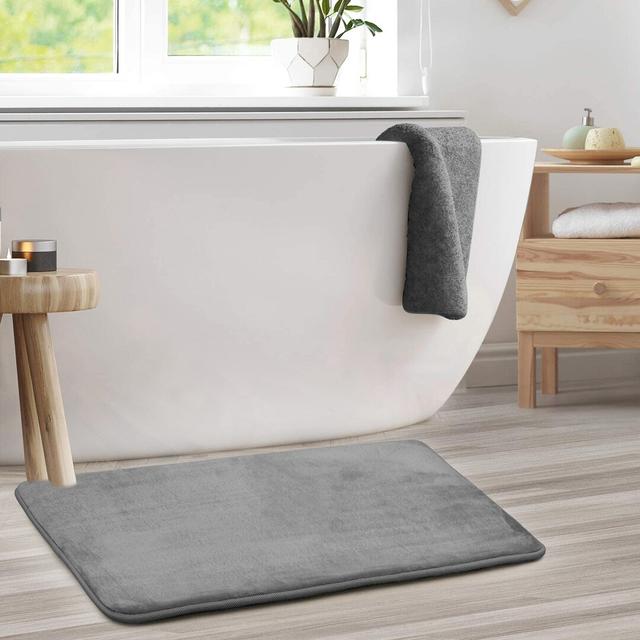 Dennise Bath Doormat Ebern Designs Colour: Plain Grey on Productcaster.