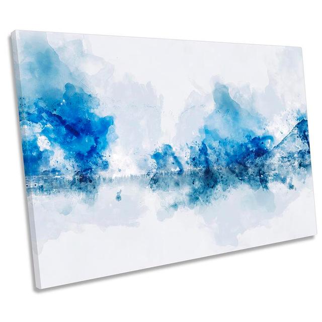 Blue Minimalistic Landscape CANVAS WALL ARTWORK Print Art Ivy Bronx Size: 50.8cm H x 76.2cm W x 2cm D on Productcaster.