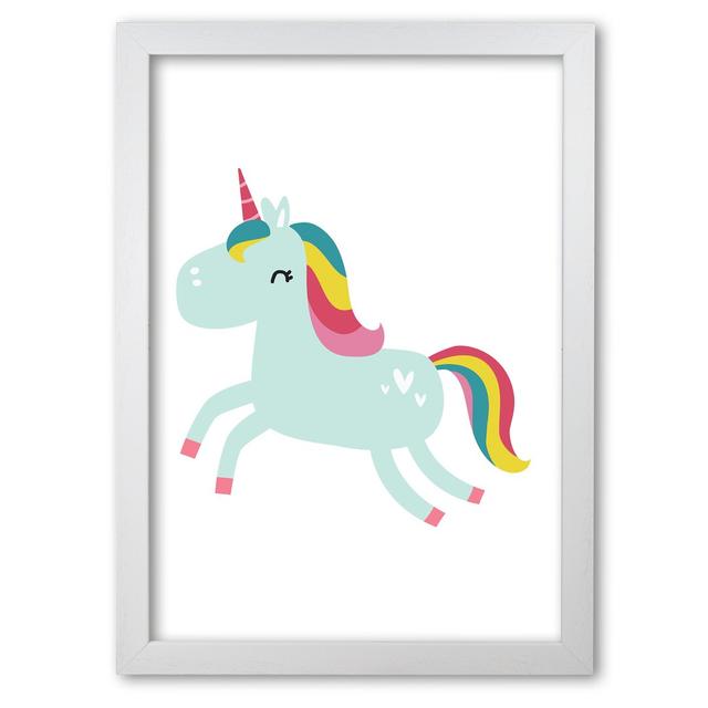 Children's Animals, Unicorn - Print East Urban Home Format: White Grain Frame, Size: 42 cm H x 30 cm W x 5 cm D on Productcaster.