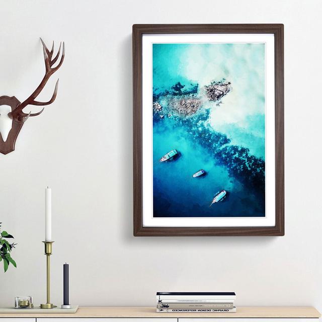 High Above Boats in Thailand in Abstract - Picture Frame Graphic Art Print on MDF East Urban Home Frame Option: Walnut Framed, Size: 87cm H x 62cm W x on Productcaster.