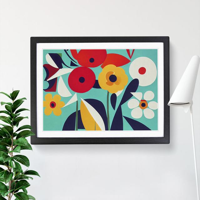 Inspiring Abstract Flowers - Picture Frame Graphic Art Marlow Home Co. Frame Colour: Black, Size: 46cm H x 64cm W x 2cm D on Productcaster.