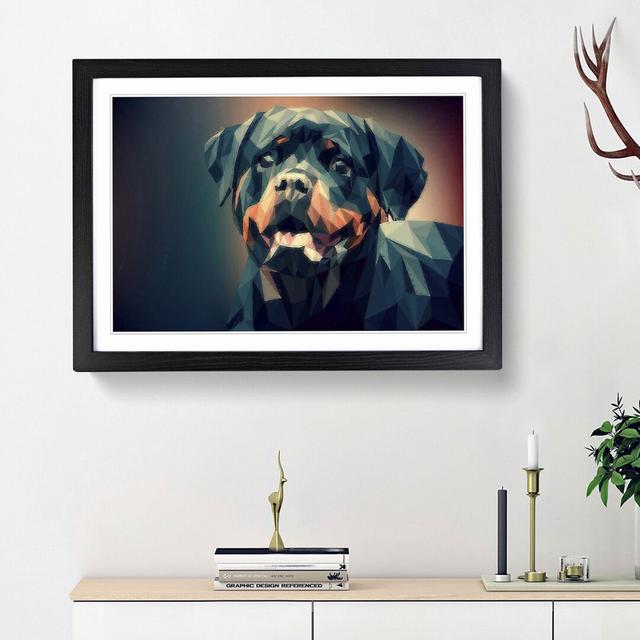 Geometric Rottweiler Dog in Abstract - Picture Frame Graphic Art Print East Urban Home Frame Option: Black Framed, Size: 48cm H x 65cm W x 2cm D on Productcaster.