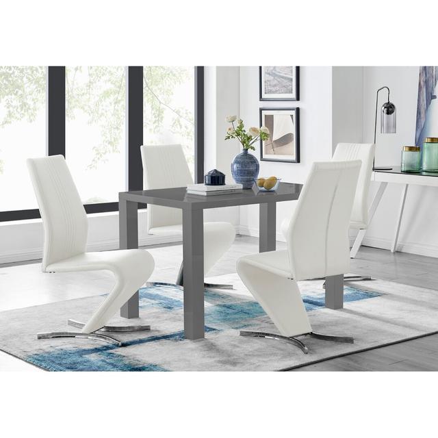 Chowchilla Dining Set with 4 Chairs Canora Grey Colour (Chair): White on Productcaster.