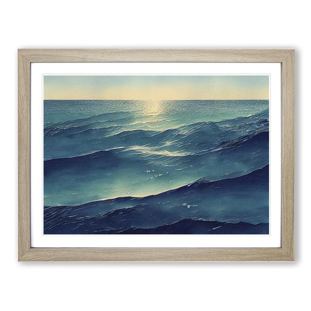 Ocean Watercolour Vol.3 House of Hampton Size: 34cm H x 46cm W, Frame Colour: Oak on Productcaster.