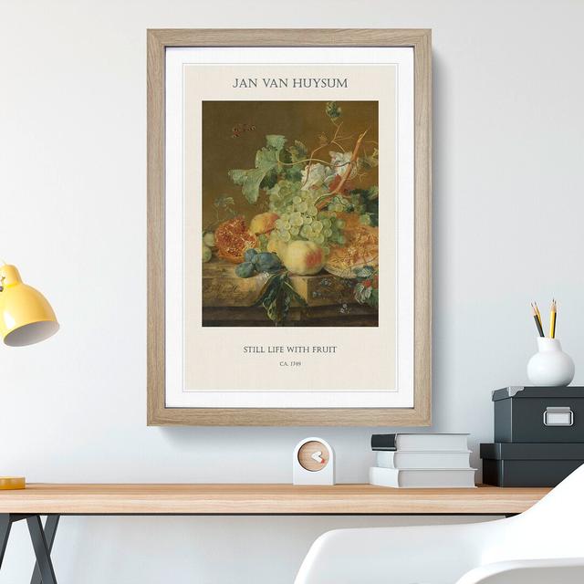 Still Life with Flowers and Fruit Vol.8 by Jan Van Huysum - Picture Frame Graphic Art East Urban Home Size: 65cm H x 48cm W x 2cm D, Frame Option: Oak on Productcaster.