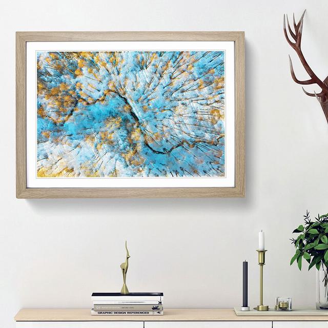 Stream Through a Winter Forest - Picture Frame Graphic Art Print East Urban Home Frame Option: Oak Framed, Size: 48cm H x 65cm W x 2cm D on Productcaster.