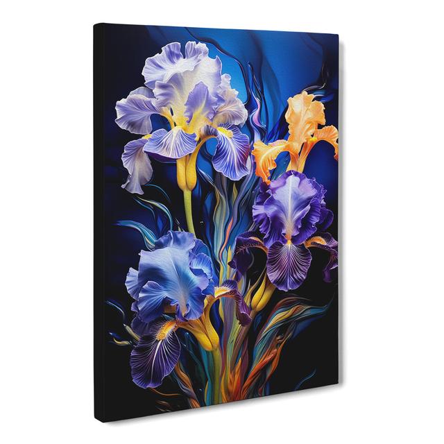 Iris Flower Abstract - Art Prints Marlow Home Co. Size: 76cm H x 50cm W x 3cm D on Productcaster.