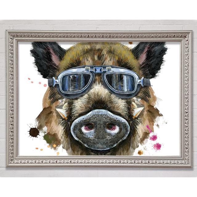 The Boar In Glasses Framed Print Happy Larry Size: 59.7cm H x 84.1cm W x 3cm D on Productcaster.