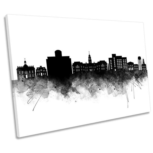 Dover USA Abstract City Skyline - Wrapped Canvas Print Ebern Designs Size: 61cm H x 91.4cm W x 4cm D on Productcaster.