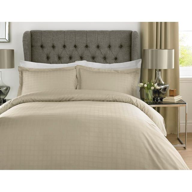 Honey-Mae Cotton Solid Colour Duvet Cover with Pillowcases 17 Stories Size: Double - 2 Standard Pillowcases, Colour: Latte on Productcaster.