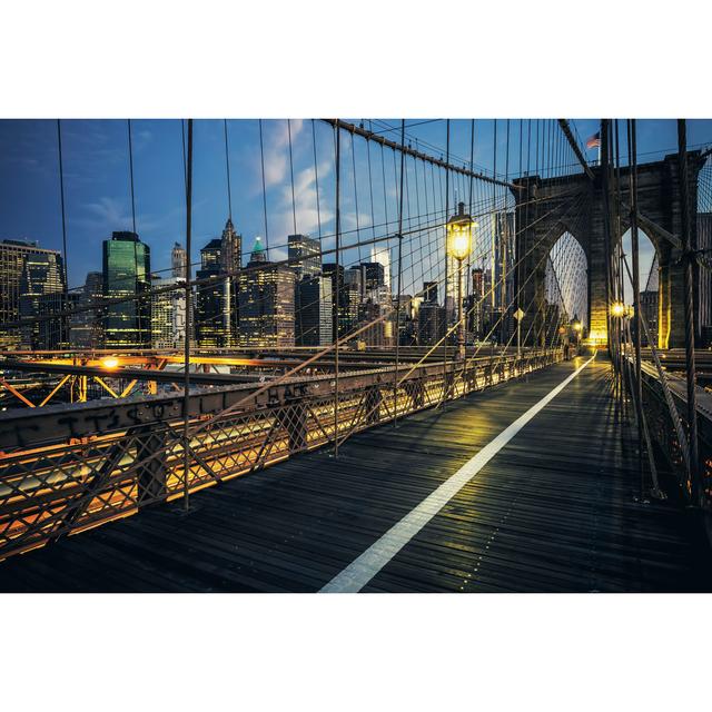 Brooklyn Bridge By Night - Print 17 Stories Size: 40cm H x 60cm W x 1.8cm D on Productcaster.