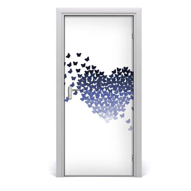 Heart with Butterflies Door Sticker East Urban Home on Productcaster.