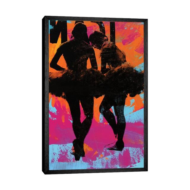 Ballet Dancers - Graphic Art Print on Canvas Ebern Designs Size: 66.04cm H x 45.72cm W x 3.81cm D, Format: Black Framed on Productcaster.