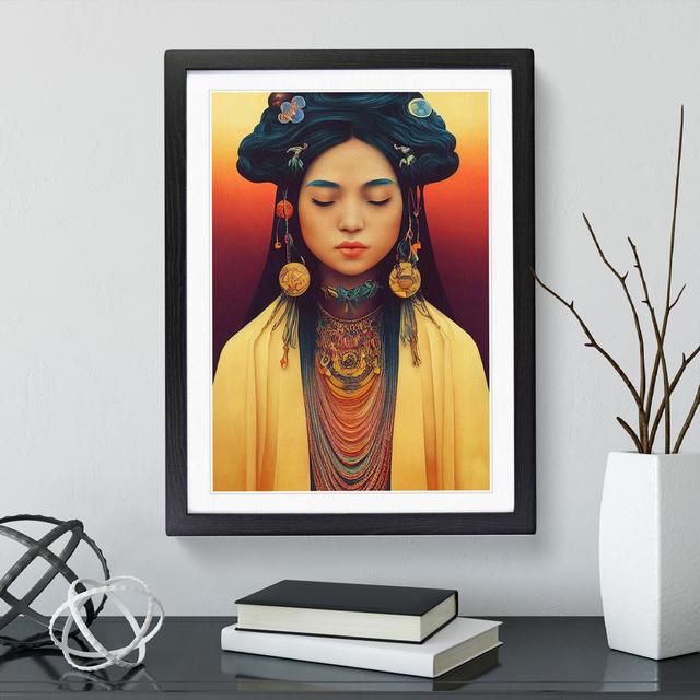 The Beautiful Woman - Single Picture Frame Print Marlow Home Co. Frame Colour: Black Framed, Size: 46cm H x 34cm W x 2cm D on Productcaster.