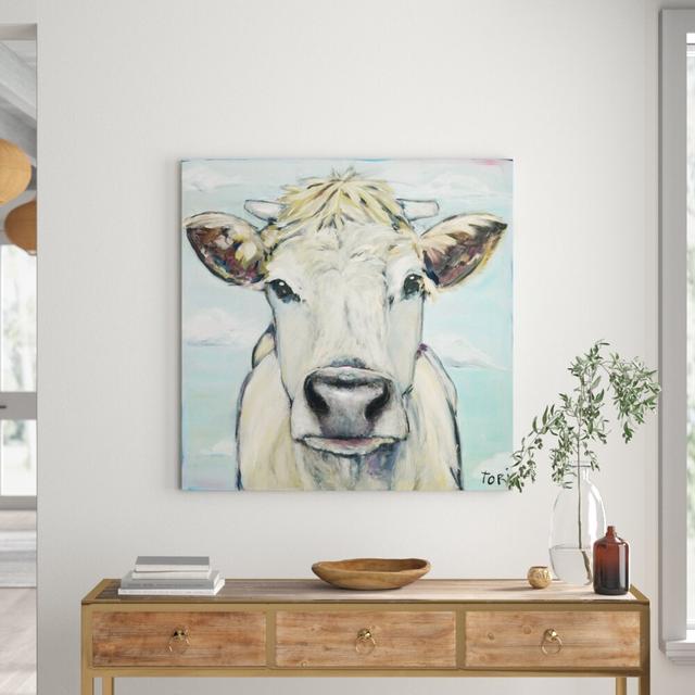 When Cows Fly by Tori Campisi - Wrapped Canvas Art Print August Grove Size: 101cm H x 101cm W x 3.8cm D on Productcaster.