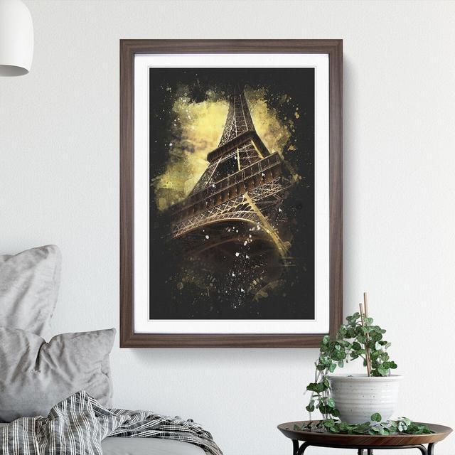 Eiffel Tower Vol.7 - Picture Frame Graphic Art East Urban Home Size: 36cm H x 27cm W x 2cm D, Frame Option: Walnut on Productcaster.